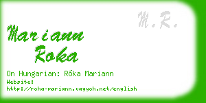 mariann roka business card
