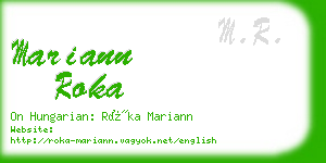 mariann roka business card